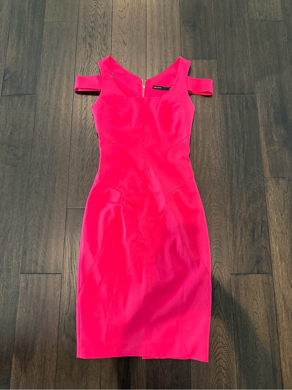 Karen Millen One-Shoulder Sheath Dress in Hot Pink